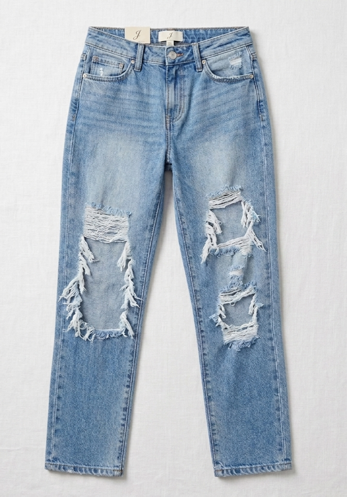 Distressed Boyfriend Jeans