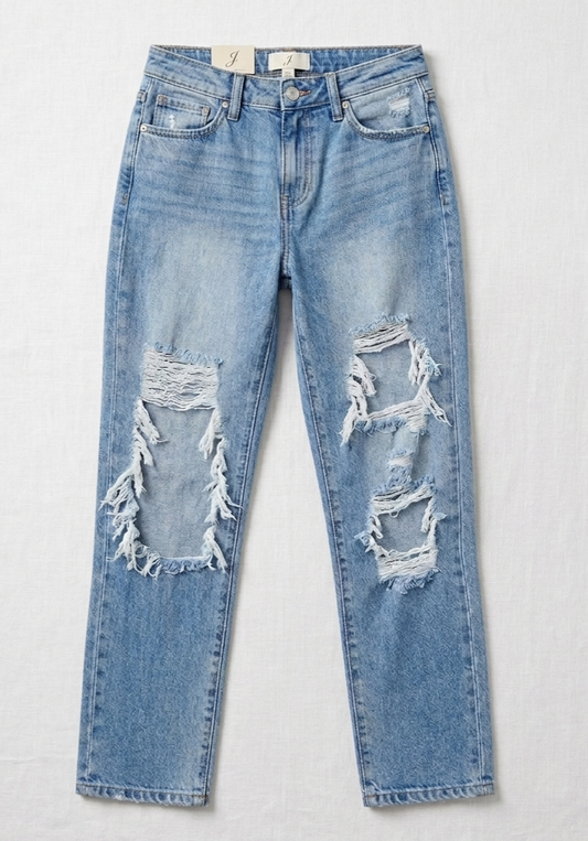 Distressed Boyfriend Jeans